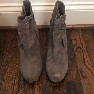 Gray suede boots